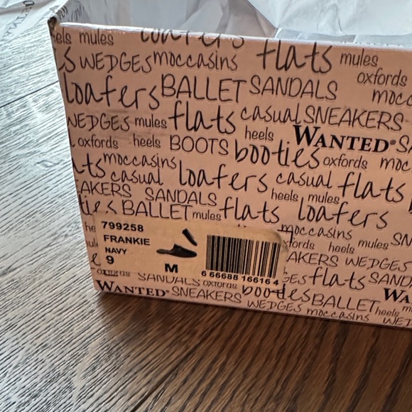 Wanted Womens Navy Velvet Slip-On Loafers - Picture 2 of 7